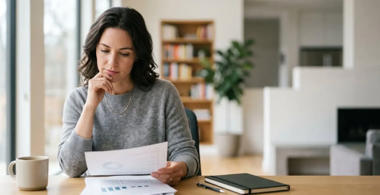 Professionnel analysant des données financières pour un projet immobilier