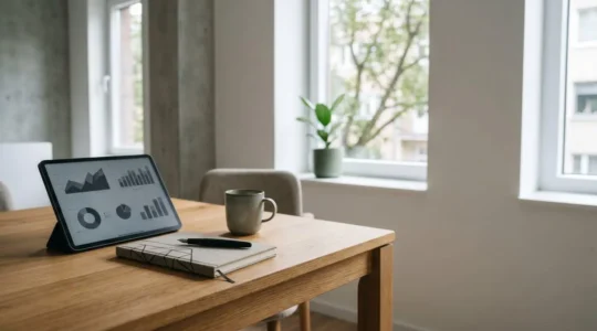 Analyse d'investissement en actions à dividendes avec documents financiers et calculatrice
